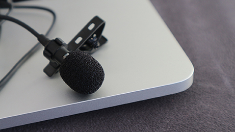 A laptop lav mic